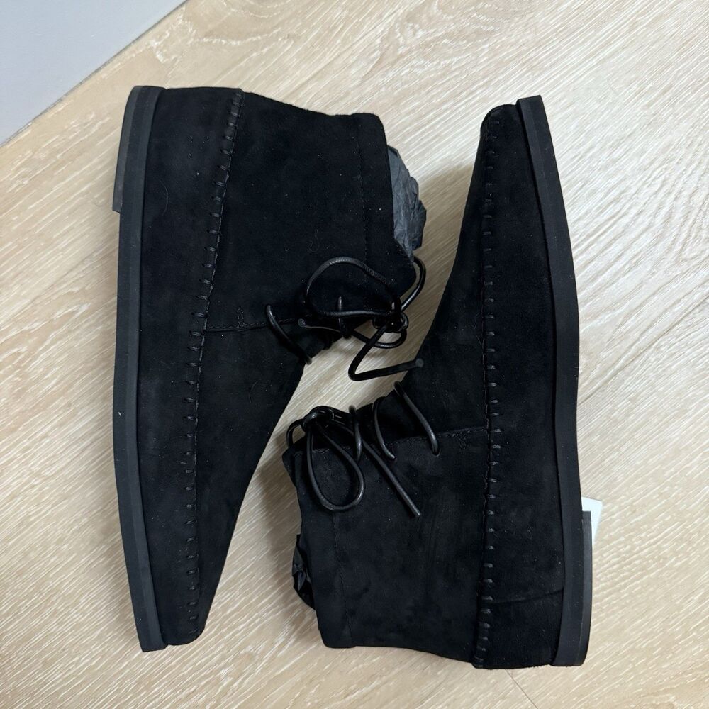 TOTEME NWT Suede Moccasin Boots Black 37 (Fits US 6) Minimalist Quiet Luxury